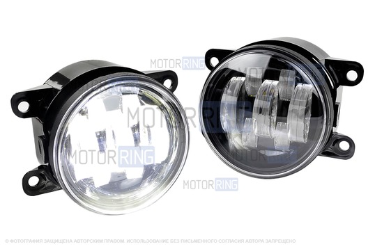 Двухцветные диодные ПТФ SL 70W 7 линз 3000/6000к с регулировкой для Лада Гранта FL, Веста, Веста NG, Икс Рей, Ларгус FL, Нива Урбан, Рено