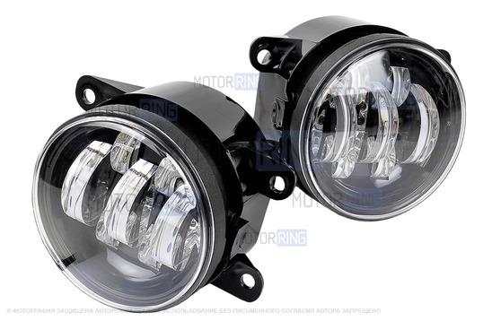 Двухцветные диодные ПТФ SL 70W 7 линз 3000/6000к с регулировкой для Лада Гранта FL, Веста, Веста NG, Икс Рей, Ларгус FL, Нива Урбан, Рено