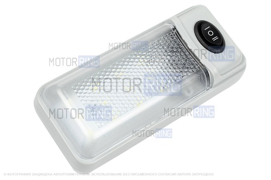 Плафон освещения салона диодный с кнопкой для ВАЗ 2108-21099, 2110-2112, 2113-2115