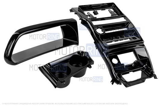 Щиток передней панели под магнитолу 9-дюймов с облицовкой комбинации и подстаканниками для ВАЗ 2108-21099, 2113-2115_1