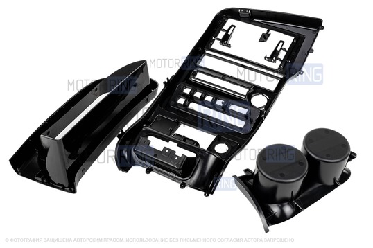 Щиток передней панели под магнитолу 9-дюймов с облицовкой комбинации и подстаканниками для ВАЗ 2108-21099, 2113-2115