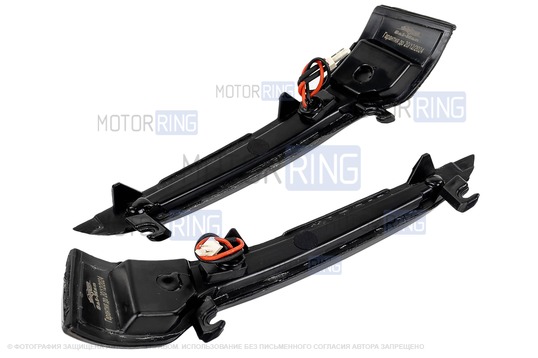 Бегающие повторители поворота Sal-Man Лексус Стайл тонированные с квадратными секциями в зеркала образца от 2014 года для Лада Гранта, Гранта FL, Калина, Калина 2, Датсун