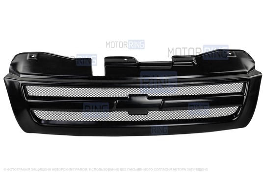 Решетка радиатора из толстого пластика с сеткой для Шевроле Нива до 2009 г.в.