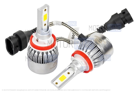 Светодиодные лампы C9 30W 6000K 3800LM H11 для Лада Гранта-Калина, Приора, Ларгус, Икс Рей, Веста, Нива Легенд/Тревел, Шевроле Нива, Датсун