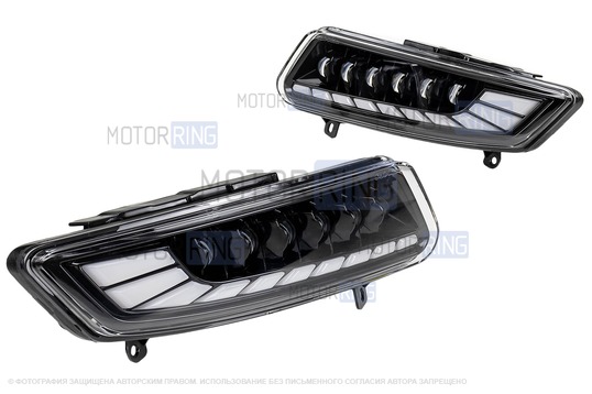 Двухцветные диодные ПТФ Sal-Man 50W 7000lux с ДХО для Фольксваген Поло 5 с 2015 г.в.