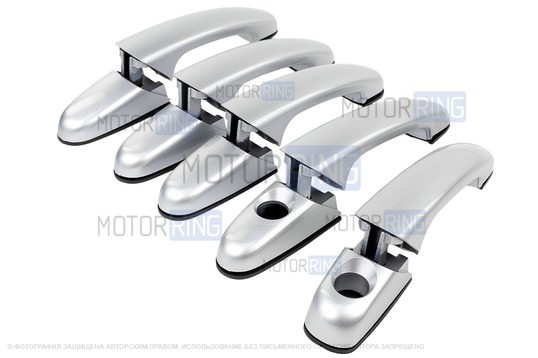 Наружные евроручки дверей Тюн-Авто окрашенные в цвет Снежная королева (690) для Шевроле Нива, Лада Нива Тревел