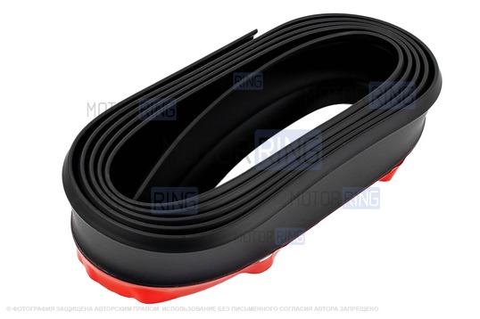 Универсальная резиновая губа Самурай черная на передний бампер