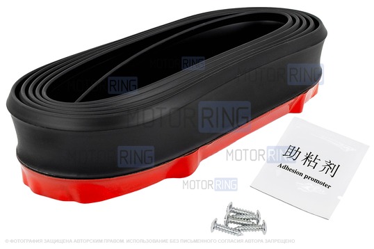 Универсальная резиновая губа Самурай черная на передний бампер