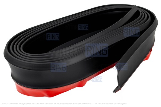 Универсальная резиновая губа Самурай черная на передний бампер