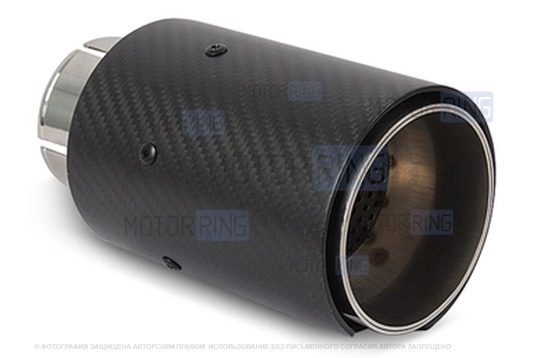 Круглая насадка глушителя из нержавеющей стали Sal-Man HJ-CBM008 d89мм с карбоновой накладкой_1