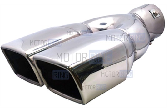 Раздвоенная квадратная насадка глушителя из нержавеющей стали Sal-Man HJ-H3014 d175х90мм со скосом_1