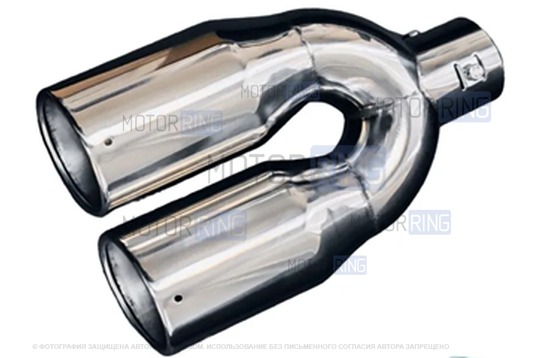 Раздвоенная насадка глушителя Sal-Man HJ-H321 d184х90мм из нержавеющей стали_1