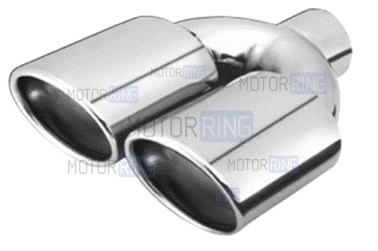 Раздвоенная овальная насадка глушителя Sal-Man HJ-3011 d85х67мм из нержавеющей стали_1