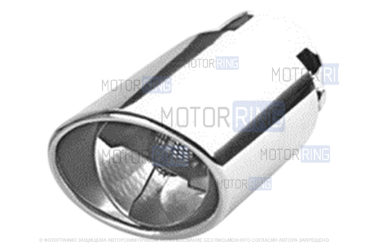 Овальная насадка глушителя Sal-Man HJ-898 d86х65мм из нержавеющий стали_1