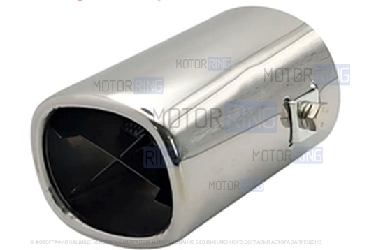 Квадратная насадка глушителя Sal-Man HJ-6053 d62х58мм из нержавеющий стали_1