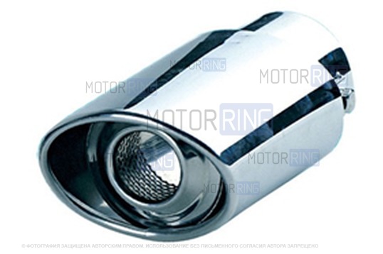 Овальная насадка глушителя Sal-Man HJ-8973 d86х66мм из нержавеющий стали_1