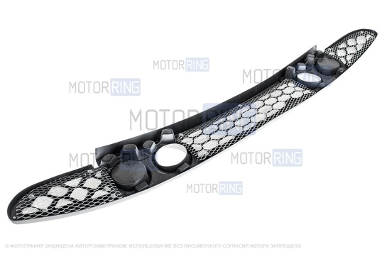 Нижняя решетка переднего бампера Соты под 2 комплекта ПТФ для Лада Приора