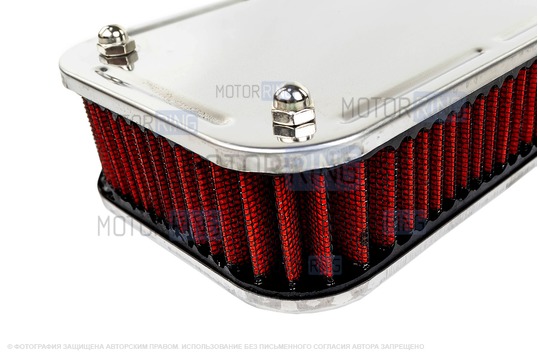 Фильтр нулевого сопротивления красный для карбюраторных ВАЗ 2101-2107, 2108-21099, 2110-2112, 2113-2115, Лада 4х4 (Нива), Ока