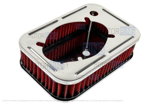 Фильтр нулевого сопротивления красный для карбюраторных ВАЗ 2101-2107, 2108-21099, 2110-2112, 2113-2115, Лада 4х4 (Нива), Ока