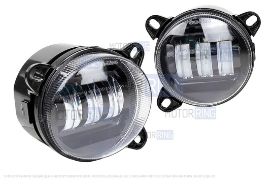 Диодные ПТФ Sal-Man 50W 4600lux 6000К 3 линзы для Volkswagen, Skoda