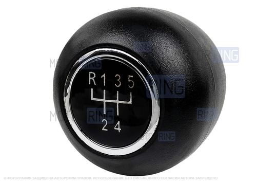 Ручка КПП Sal-Man черный пластик с хром кольцом для Лада Калина 2004-2013 г.в._1