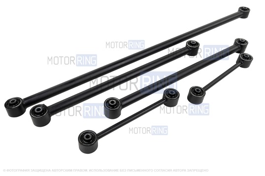 Комплект усиленных реактивных тяг (штанг) задней подвески Урбан Avtostandart для 3-дверных Лада 4х4, Нива Легенд