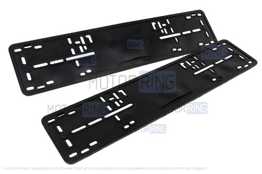 Силиконовые черные рамки номеров SAK со стальной подложкой