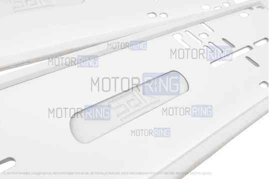 Силиконовые белые рамки номеров SAK со стальной подложкой