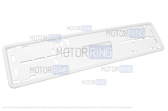 Силиконовые белые рамки номеров SAK со стальной подложкой