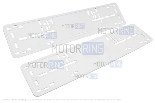 Силиконовые белые рамки номеров SAK со стальной подложкой