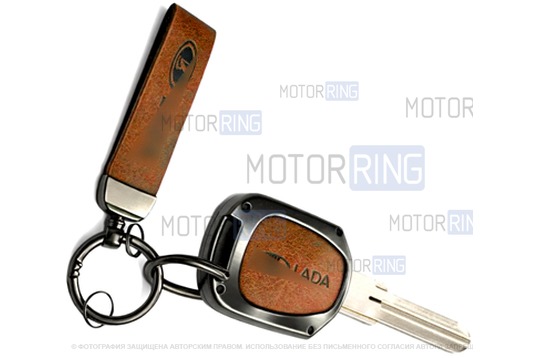 Алюминиевый чехол ключа Sal-Man с брелоком (коричневый) для Лада Приора, Калина, Калина 2, Гранта, Гранта FL до 2019 г.в. и с 2023 г.в., Датсун_1