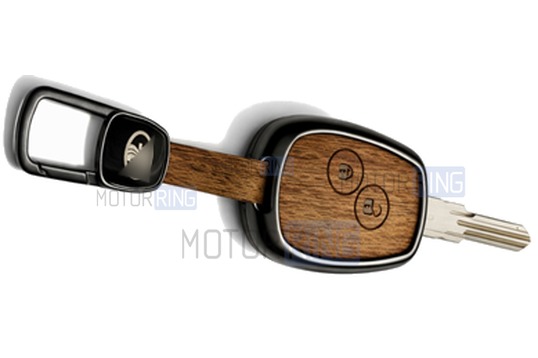 Алюминиевый чехол ключа Sal-Man с брелоком (текстура коричневого дерева) для Лада Ларгус, Renault, Nissan_1