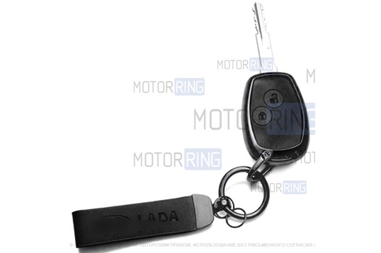 Алюминиевый чехол ключа Sal-Man с брелоком (черный) для Лада Ларгус, Renault, Nissan_1