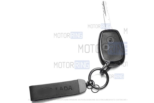 Алюминиевый чехол ключа Sal-Man с брелоком (серый) для Лада Ларгус, Renault, Nissan_1