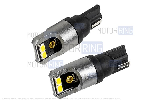 Светодиодные лампы габаритов SEM-ALI T10 W5W (2w) с обманкой