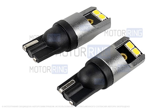 Светодиодные лампы габаритов SEM-ALI T10 W5W (2w) с обманкой