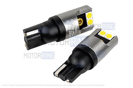 Светодиодные лампы габаритов SEM-ALI T10 W5W (5w) с обманкой