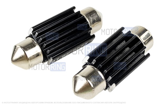 Светодиодные лампы подсветки SEM-ALI C5W 36мм (2.7w) с обманкой для ВАЗ 2101-2115, Лада Гранта, Калина, Приора, 4х4 (Нива), Шевроле Нива, Датсун