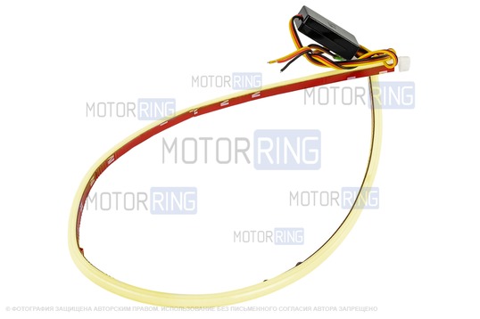 Гибкая круговая светодиодная лента ДХО Sal-Man 60см бело-желтая с повторителем поворотника универсальная_1