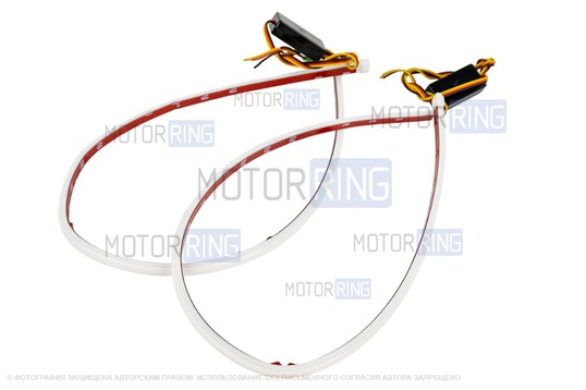 Гибкие круговые светодиодные ленты ДХО Sal-Man (2шт) 60см бело-желтые с повторителем поворотника универсальные