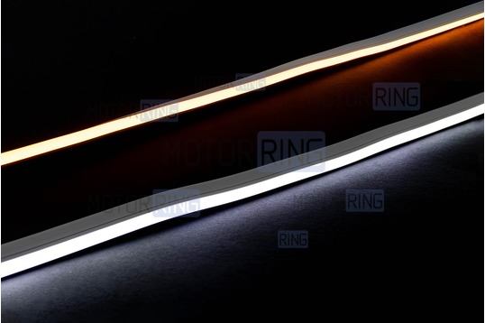 Гибкие светодиодные ленты ДХО Sal-Man (2шт) 60см бело-желтые с плавным розжигом и повторителем поворотника универсальные