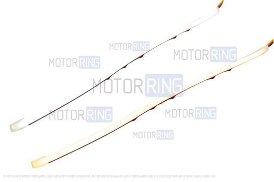 Гибкие светодиодные ленты ДХО Sal-Man (2шт) 30см бело-желтые с плавным розжигом и повторителем поворотника универсальные