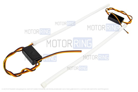 Гибкие круговые светодиодные ленты ДХО Sal-Man (2шт) 30см бело-желтые с повторителем поворотника универсальные