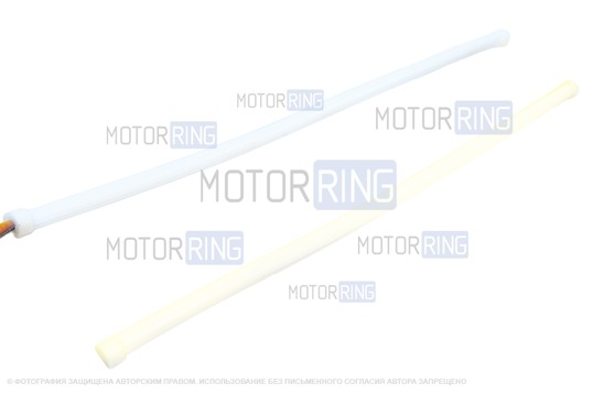 Гибкие круговые светодиодные ленты ДХО Sal-Man (2шт) 30см бело-желтые с повторителем поворотника универсальные