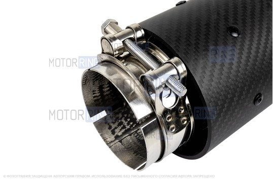 Круглая насадка глушителя из нержавеющей стали Sal-Man HJ-CBM008 d89мм с карбоновой накладкой