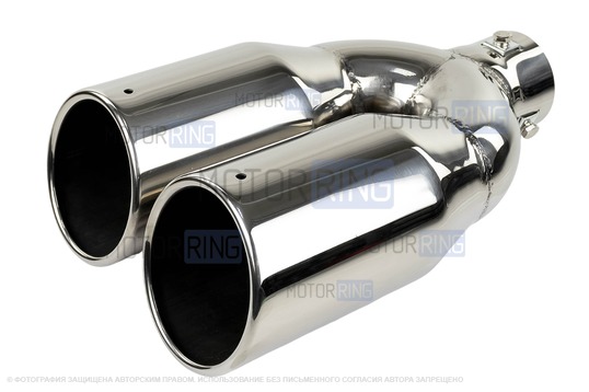 Раздвоенная насадка глушителя Sal-Man HJ-H321 d184х90мм из нержавеющей стали