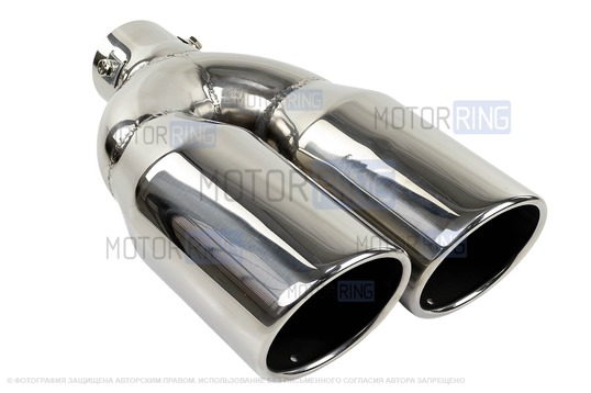 Раздвоенная насадка глушителя Sal-Man HJ-H321 d184х90мм из нержавеющей стали