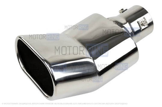 Овальная насадка глушителя Sal-Man HJ-3024 d137х75мм из нержавеющей стали с изгибом_1