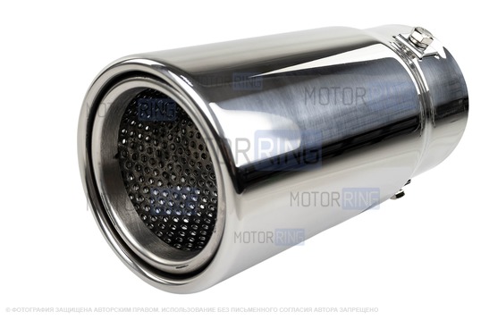 Круглая насадка глушителя Sal-Man HJ-PRADO d89мм из нержавеющей стали_1