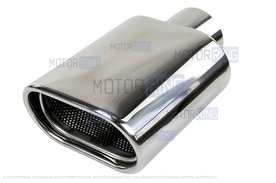 Овальная насадка глушителя Sal-Man HJ-US0061A d122х69ммиз нержавеющей стали_1